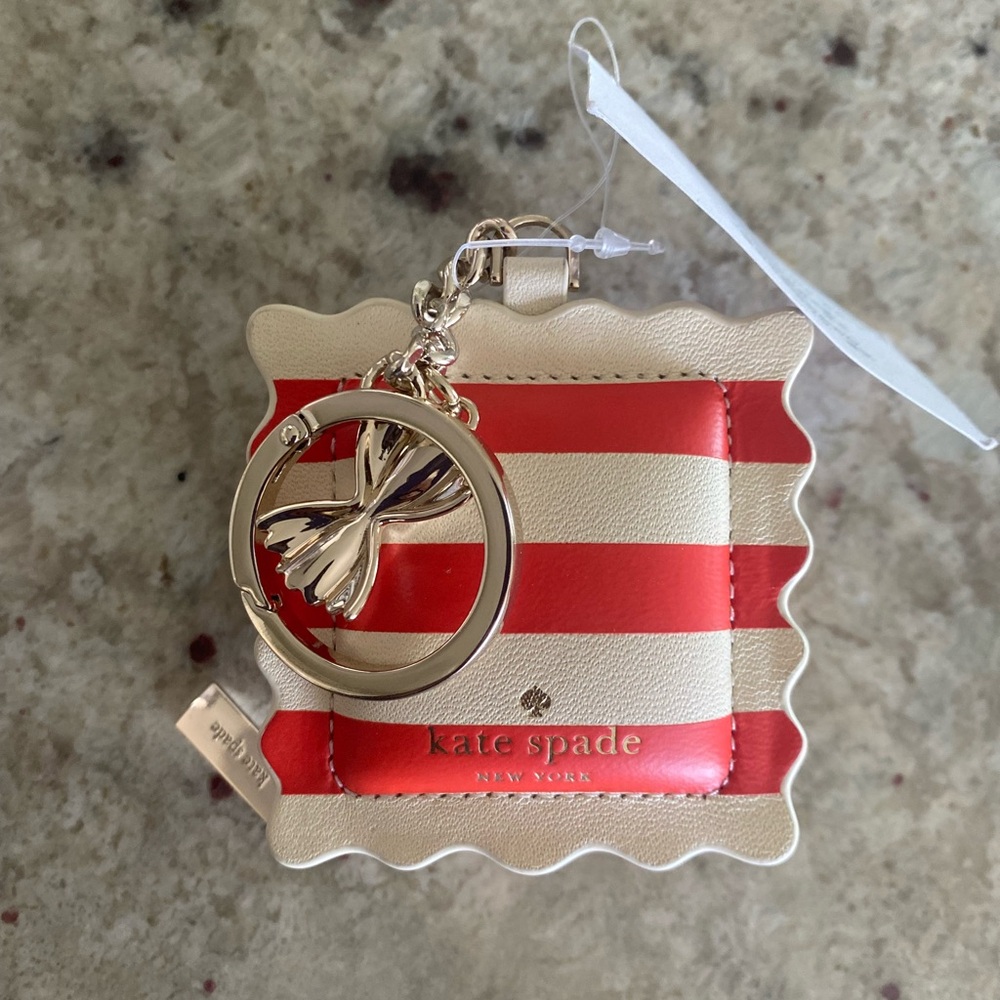 Kate Spade Ravioli Pasta Keychain Coin Purse Bag Charm NWT